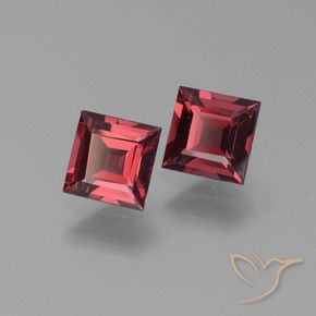 Pedras preciosas de Granada Piropo Vermelho escuro natural de 1.53 ct, Quadrado, VS