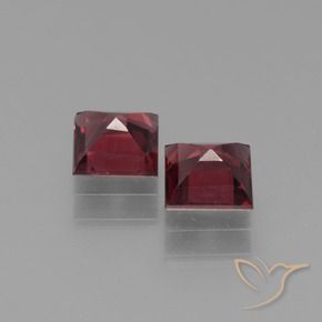 Pedras preciosas de Granada Piropo Vermelho escuro natural de 1.53 ct, Quadrado, VS