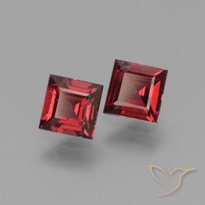 Pedras preciosas de Granada Piropo Vermelho escuro natural de 1.52 ct, Quadrado, VS