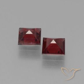 Pedras preciosas de Granada Piropo Vermelho escuro natural de 1.52 ct, Quadrado, VS