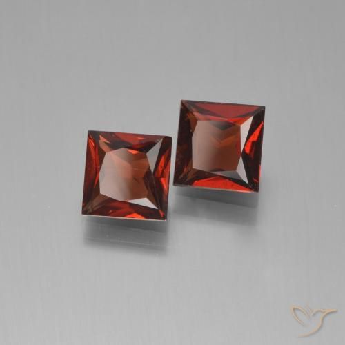 Pedras preciosas de Granada Piropo Vermelho escuro natural de 1.41 ct, Quadrado, VS