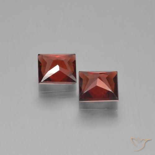 Pedras preciosas de Granada Piropo Vermelho escuro natural de 1.41 ct, Quadrado, VS