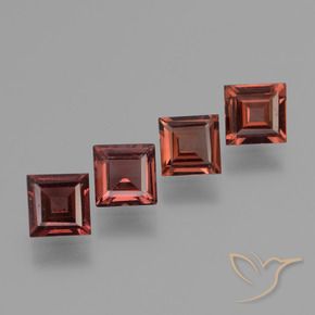 Pedras preciosas de Granada Piropo Vermelho escuro natural de 2.46 ct, Quadrado, VS