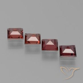 Pedras preciosas de Granada Piropo Vermelho escuro natural de 2.46 ct, Quadrado, VS