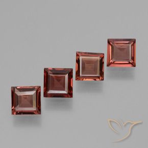 Pedras preciosas de Granada Piropo groselha vermelha natural de 2.84 ct, Quadrado, VS