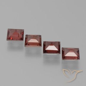 Pedras preciosas de Granada Piropo groselha vermelha natural de 2.84 ct, Quadrado, VS