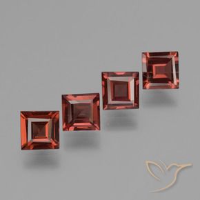 Pedras preciosas de Granada Piropo groselha vermelha natural de 2.48 ct, Quadrado, VS