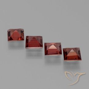 Pedras preciosas de Granada Piropo groselha vermelha natural de 2.48 ct, Quadrado, VS