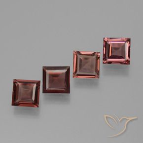 Pedras preciosas de Granada Piropo vermelho médio natural de 2.27 ct, Quadrado, VS