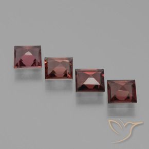 Pedras preciosas de Granada Piropo vermelho médio natural de 2.27 ct, Quadrado, VS