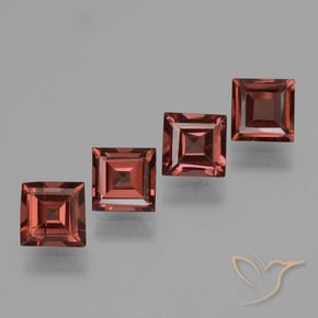 Pedras preciosas de Granada Piropo Vermelho escarlate natural de 3.26 ct, Quadrado, VS