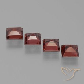 Pedras preciosas de Granada Piropo Vermelho escarlate natural de 3.26 ct, Quadrado, VS