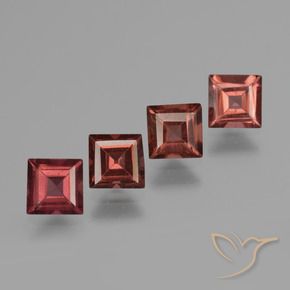 Pedras preciosas de Granada Piropo vermelho médio natural de 2.78 ct, Quadrado, VS