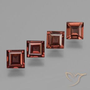 Pedras preciosas de Granada Piropo Vermelho escuro natural de 2.86 ct, Quadrado, VS