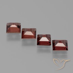 Pedras preciosas de Granada Piropo Vermelho escuro natural de 2.86 ct, Quadrado, VS