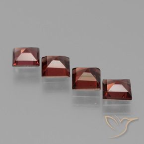 Pedras preciosas de Granada Piropo Vermelho Escarlate Profundo natural de 2.97 ct, Quadrado, VS