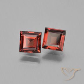 Pedras preciosas de Granada Piropo Vermelho escuro natural de 1.69 ct, Quadrado, VVS-VS