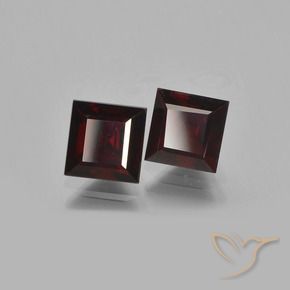Pedras preciosas de Granada Piropo vermelho escuro natural de 1.93 ct, Quadrado, VS