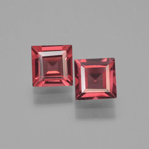 Pedras preciosas de granada piropo vermelho natural de 1,61 ct, quadrado, VVS