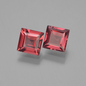 Pedras preciosas de granada piropo vermelho natural de 1,61 ct, quadrado, VVS