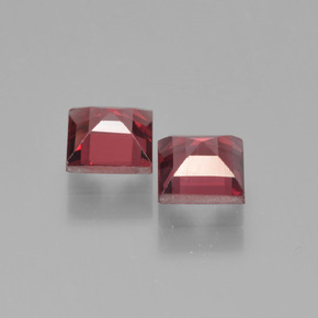 Pedras preciosas de granada piropo vermelho natural de 1,61 ct, quadrado, VVS