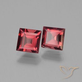 Pedras preciosas de Granada Piropo Vermelho escuro natural de 1.66 ct, Quadrado, VS