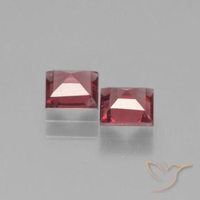 Pedras preciosas de Granada Piropo Vermelho escarlate natural de 1.33 ct, Quadrado, VVS-VS