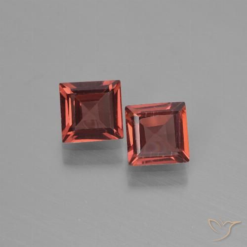 1.33ctw Natural vermelho médio Granada Piropo, Quadrado, VS