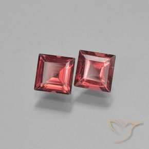 Pedras preciosas de Granada Piropo Vermelho escarlate natural de 1.55 ct, Quadrado, VS
