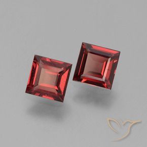 Pedras preciosas de Granada Piropo Vermelho escuro natural de 1.46 ct, Quadrado, VS
