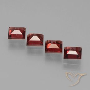 Pedras preciosas de Granada Piropo Vinho Tinto Profundo natural de 2.88 ct, Quadrado, VS