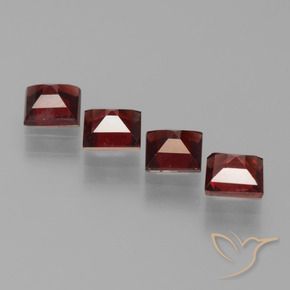Pedras preciosas de Granada Piropo Vermelho Sangue Profundo natural de 2.35 ct, Quadrado, VS