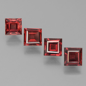 Pedras preciosas de granada piropo vermelho natural de  ct, quadrado, VS