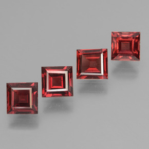 Pedras preciosas de granada piropo vermelho natural de  ct, quadrado, VS