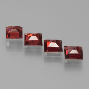 Pedras preciosas de granada piropo vermelho natural de  ct, quadrado, VS