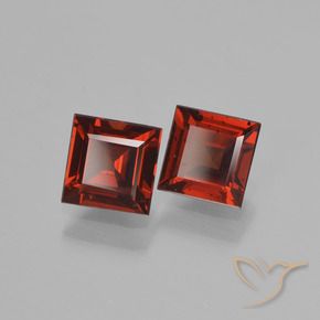Pedras preciosas de Granada Piropo Vermelho escuro natural de 1.55 ct, Quadrado, VVS-VS