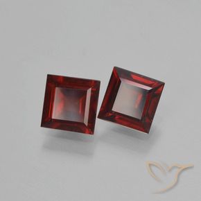 Pedras preciosas de granada piropo vermelho natural de 1,55 ct, quadrado, VS