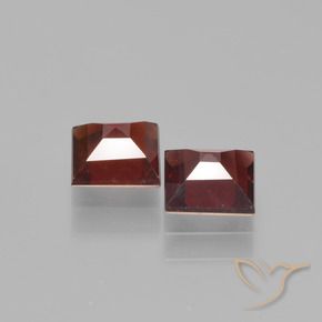 Pedras preciosas de granada piropo vermelho natural de 1,55 ct, quadrado, VS