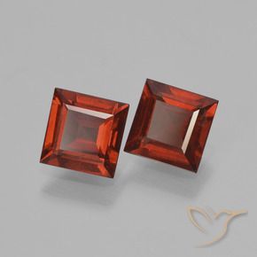 Pedras preciosas de Granada Piropo Vermelho escuro natural de 1.41 ct, Quadrado, VS