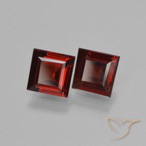 Pedras preciosas de Granada Piropo Vermelho escuro natural de 1.33 ct, Quadrado, VVS-VS
