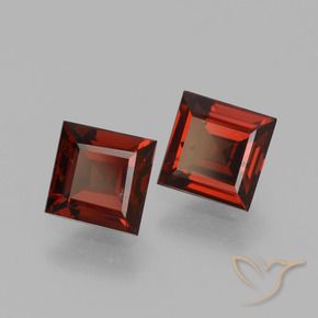 Pedras preciosas de Granada Piropo Vermelho escuro natural de 1.46 ct, Quadrado, VVS-VS