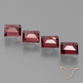 Pedras preciosas de Granada Piropo Vermelho rosado natural de 2.68 ct, Quadrado, VS