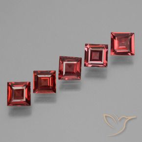 Pedras preciosas de Granada Piropo Sangue vermelho natural de 2.78 ct, Quadrado, VS