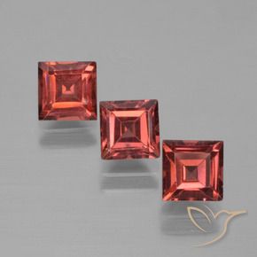 Pedras preciosas de Granada Piropo vermelho médio natural de 2.80 ct, Quadrado, VS