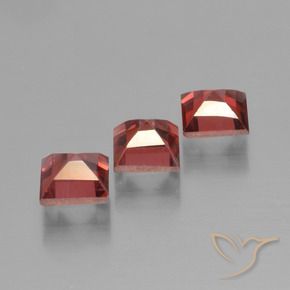 Pedras preciosas de Granada Piropo vermelho médio natural de 2.80 ct, Quadrado, VS