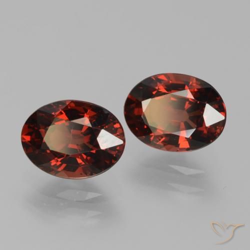 Pedras preciosas de Granada Piropo Vermelho escuro natural de 3.45 ct, oval, VVS-VS