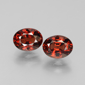 Pedras preciosas de granada piropo vermelho natural de 3,54 ct, corte oval, VVS
