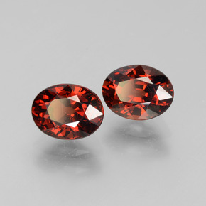 Pedras preciosas de granada piropo vermelho natural de 3,54 ct, corte oval, VVS