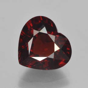 Granada Piropo Vermelho Natural 3.28ct, Formato de coração, VVS-VS