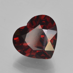 Granada Piropo Vermelho Natural 3.28ct, Formato de coração, VVS-VS